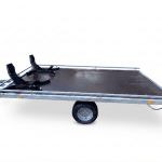 ALFA-B 22516AP.130-ig 10" egytengelyes 2,56x1,6m méretű, 1300kg fékezett alsókerekes uniplatós síkplatós motorszállító és quadszállító utánfutó