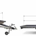 ALFA-B 22116MP.100-ig egytengelyes 2,1x1,6m méretű, 1000kg, fékezett mellsőkerekes uniplatós síkplatós motorszállító és quadszállító utánfutó