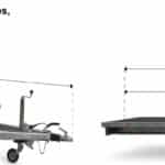 ALFA-B 22516AP.130-ig 10" egytengelyes 2,56x1,6m méretű, 1300kg fékezett alsókerekes uniplatós síkplatós motorszállító és quadszállító utánfutó