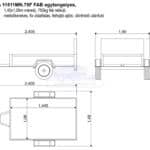 ALFA 11511MN.75F FAB egytengelyes, 1,45x1,08m méretű, 750kg fék nélküli mellsőkerekes fix oldalfalas felhajtó ajtós dönthető utánfutó