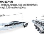 ALFA Marine 68425HP.350A*/R, 8,40(9,40) x 2,45m, 3x1350kg tengely, fékezett, hajó szállító utánfutók 10m/33 láb hosszúságú, 2,55m széles hajókhoz