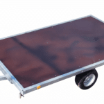 ALFA-B 24020APA.150-ig 10" egytengelyes, 4,0x2,0m méretű, 1500kg, fékezett, alsókerekes, síkplatós, uniplatós utánfutó, autószállító trailer, tréler és autószállító tréler felhajtó rámpával