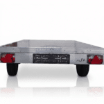 ALFA-B 24020APA.150-ig 10" egytengelyes, 4,0x2,0m méretű, 1500kg, fékezett, alsókerekes, síkplatós, uniplatós utánfutó, autószállító trailer, tréler és autószállító tréler felhajtó rámpával