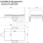 ALFA-B 23015MN.130 FAB egytengelyes, 2,94×1,44m méretű, 1300kg fékezett mellsőkerekes fix oldalfalas utánfutó