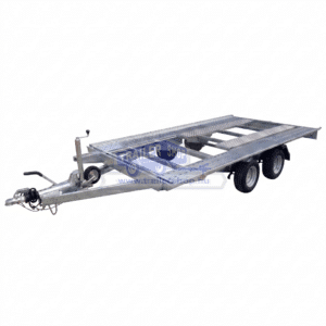 ALFA-T 44021APA.270-ig 10″ kéttengelyes, 4,0x2,0m méretű, 2700 kg össztömegű, fékezett, alsókerekes, autószállító tréler