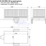 ALFA-B 23015MN.100-ig egytengelyes, 2,94x1,44m méretű, 1000kg fékezett mellsőkerekes fix oldalfalas utánfutó RÁCCSAL