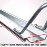 Motorszállító sín, 1,95m hosszú + Íves keréktartó SZETTBEN T0008_szett