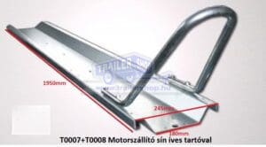 Motorszállító sín, 1,95m hosszú + Íves keréktartó SZETTBEN T0008_szett