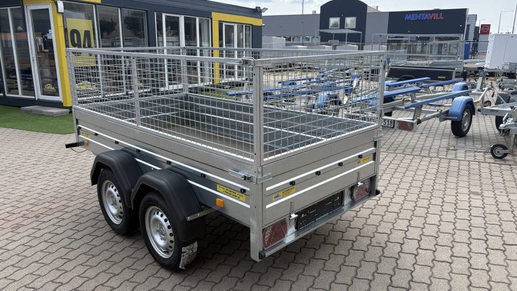 ALFA 12513MN.75T kéttengelyes fékezetlen utánfutó RÁCCSAL 244x125cm - 750kg össztömeg
