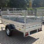 ALFA 12513MN.75 egytengelyes, 2,44x1,25m méretű, 750kg fék nélküli, mellsőkerekes fix oldalfalas nyitott utánfutó RÁCCSAL