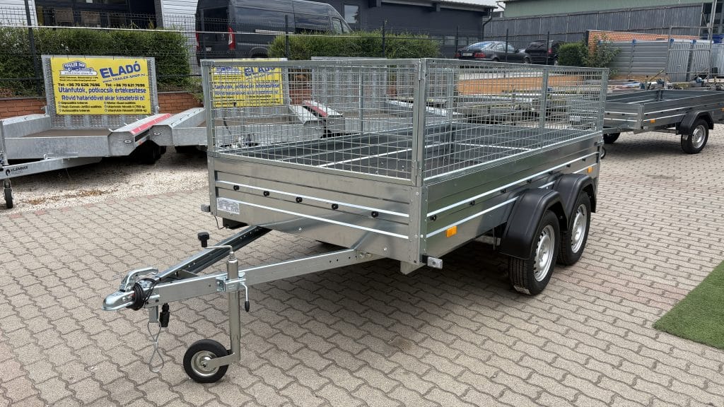 ALFA 13015MN.75T kéttengelyes fékezetlen utánfutó RÁCCSAL 294x144cm - 750kg össztömeg